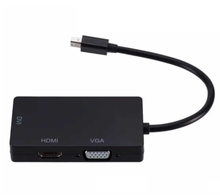 Adaptateur Mini DisplayPort vers HDMI, VGA et DVI – 3-en-1 pour Mac et PC