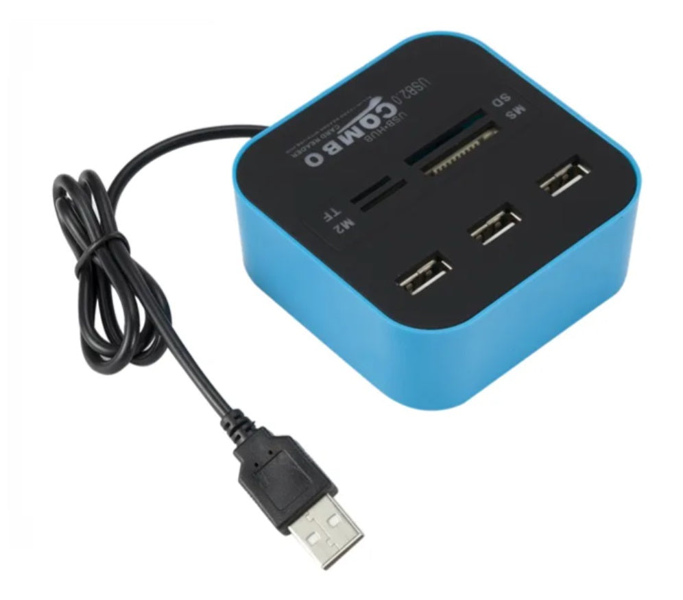 SD-, Micro-SD-, MS-, M2-Speicherkartenleser – mit 3 integrierten USB-Anschlüssen