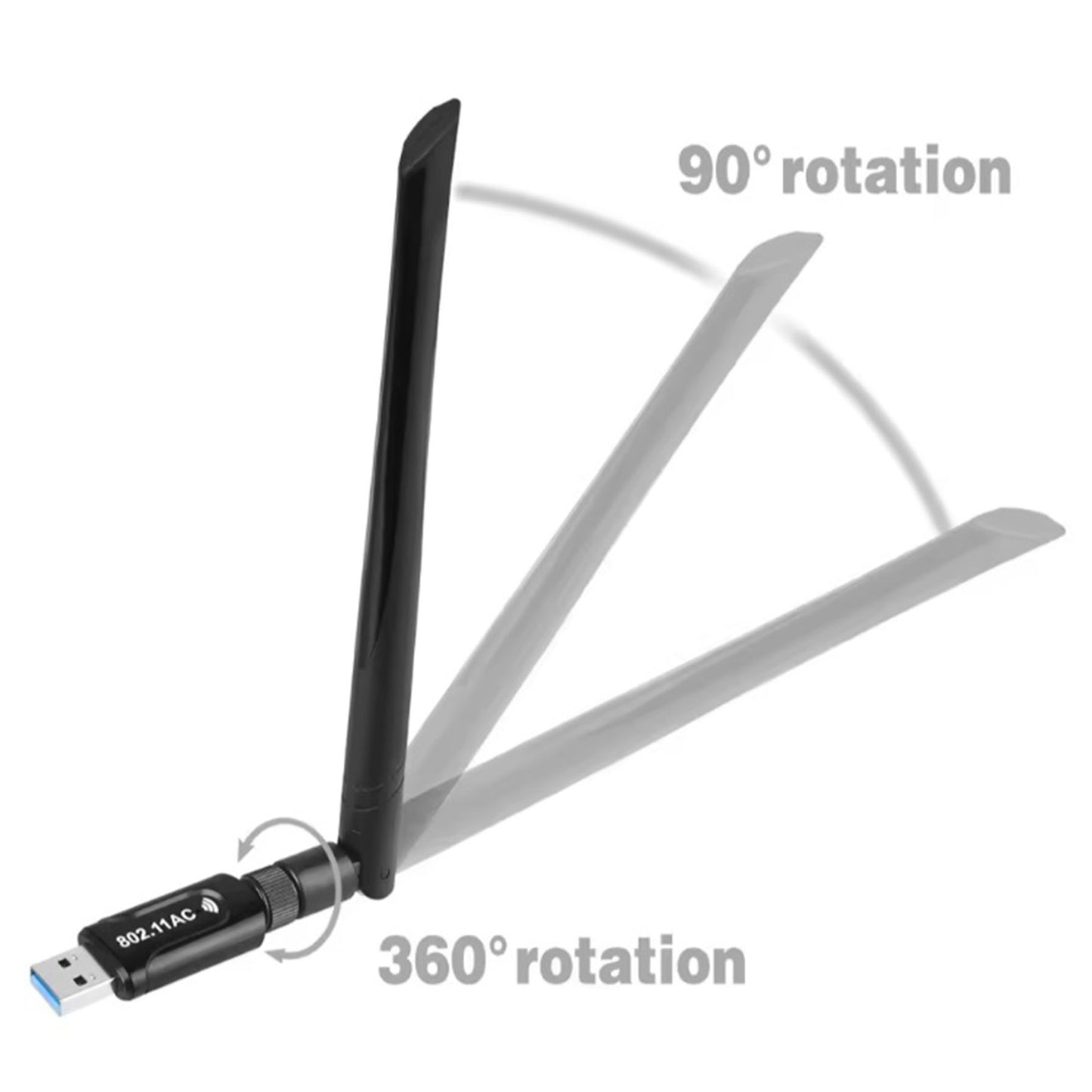Clé WiFi USB double bande – 1200 Mbps 5GHz / 2.4GHz