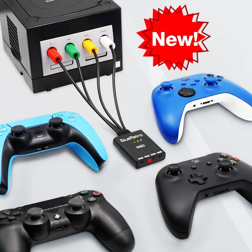 BlueRetro Wireless Controller Adapter für Nintendo GameCube – Kompatibel mit PS, Xbox, Switch und 8BitDo