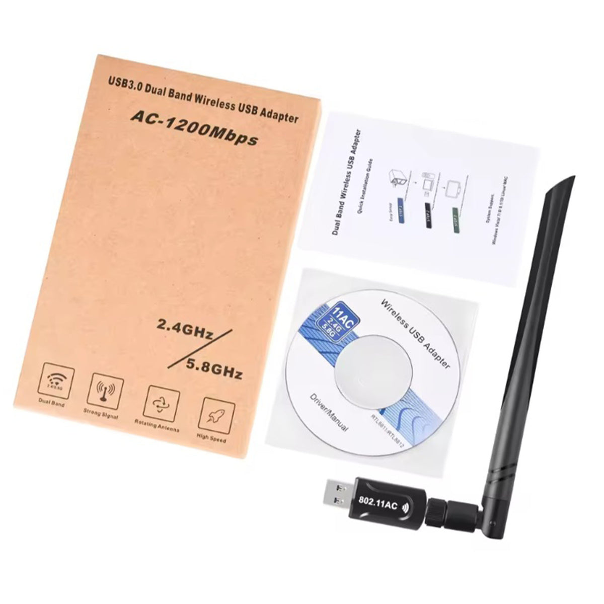 Clé WiFi USB double bande 1200 Mbps – vue 3