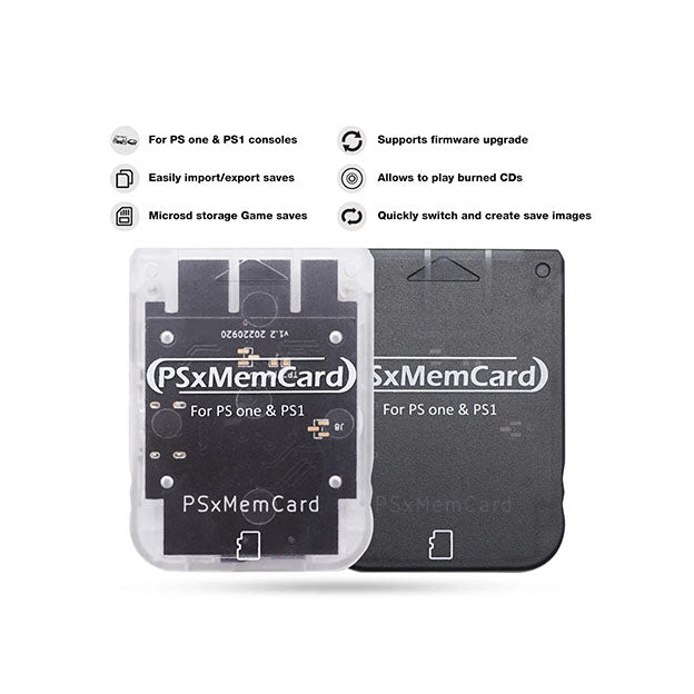 PsxMemCard MicroSD-Speicherkartenadapter für PlayStation 1 – Bis zu 512 GB