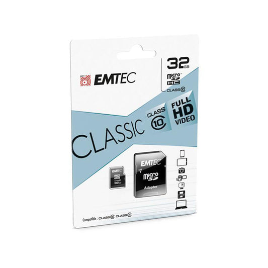 EMTEC 32 GB MicroSDXC-Speicherkarte + Adapter – Klasse 10