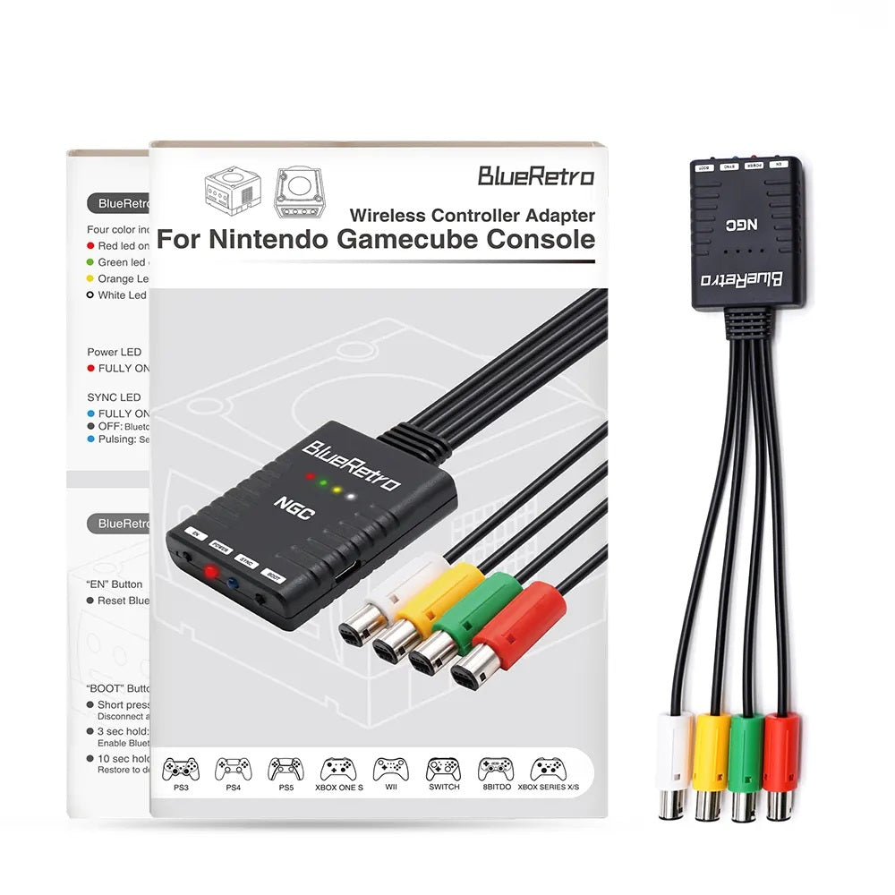 BlueRetro Wireless Controller Adapter für Nintendo GameCube – Kompatibel mit PS, Xbox, Switch und 8BitDo