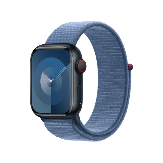 Graublaues Nylonarmband für Apple Watch – Ultra 49 mm, Serie 9/8/7 (45 mm), SE/6/5/4 (44 mm), Serie 3/2/1 (42 mm)