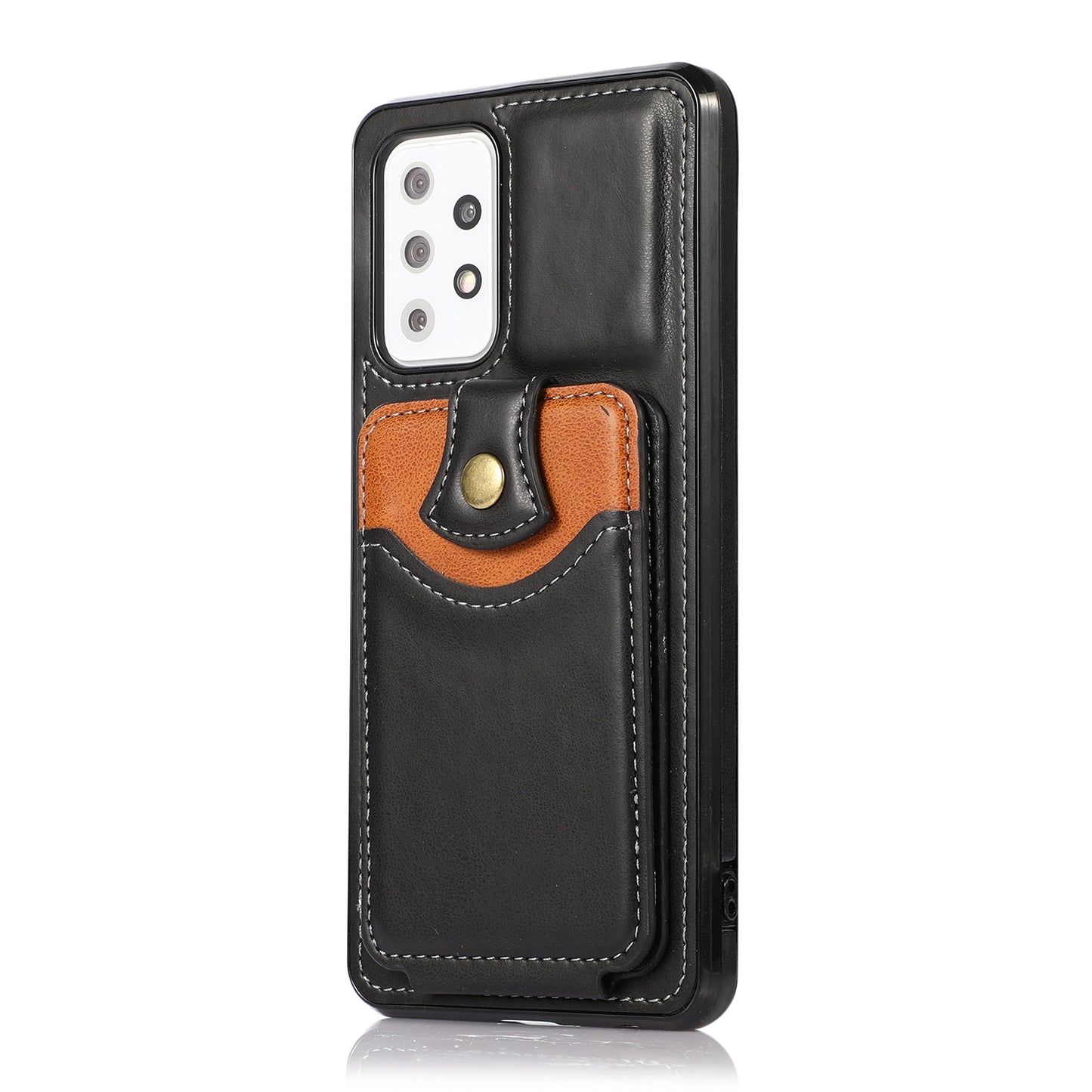 Coque Portefeuille en Cuir PU Pour Samsung Galaxy A52 5G Noir