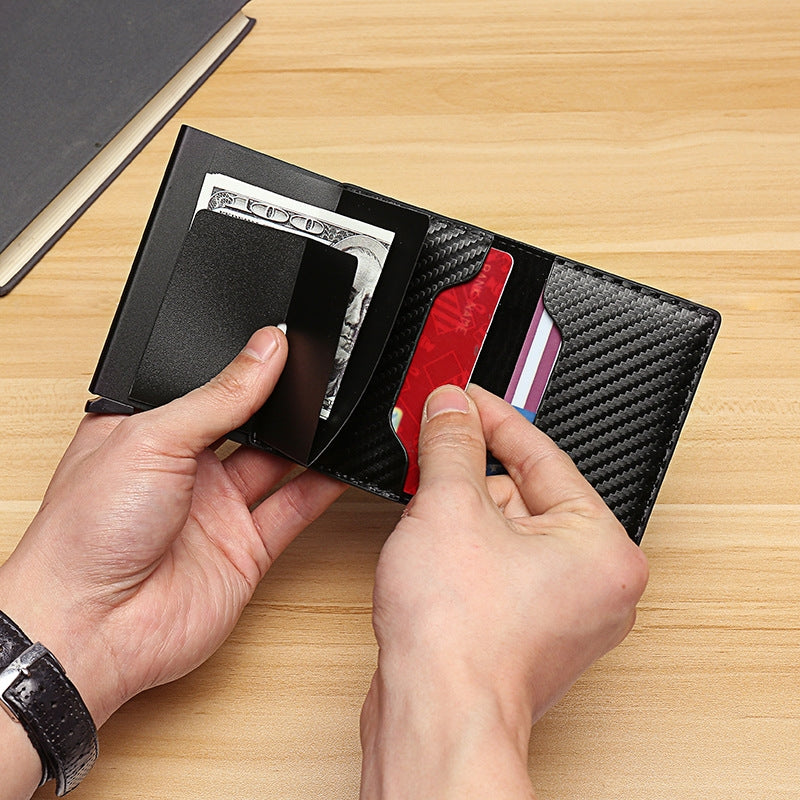 Porte-Cartes Automatique Pop-up – Protection RFID en Aluminium PU