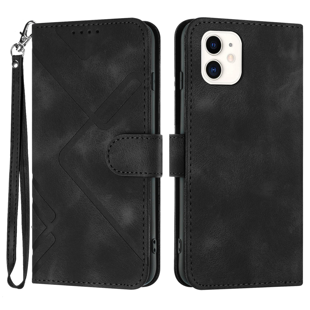 Étui portefeuille en cuir PU pour iPhone – coloris