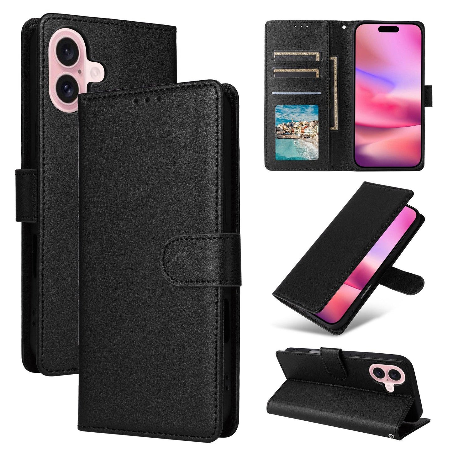 Étui en cuir avec porte-cartes pour iPhone 17