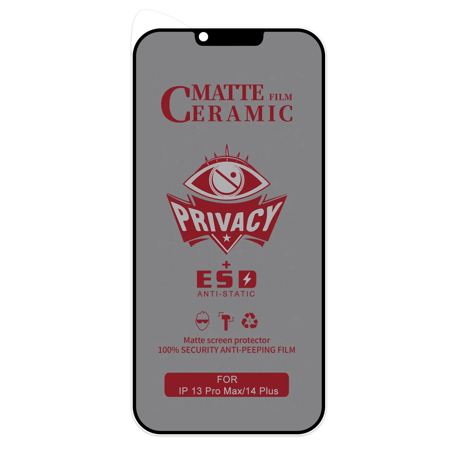 Protection d’écran confidentialité iPhone 14 Pro Max – Verre trempé anti-espion