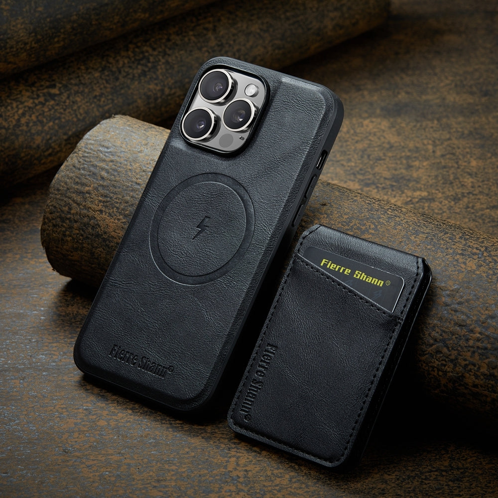 Étui à rabat magnétique en cuir pour iPhone 12 Pro
