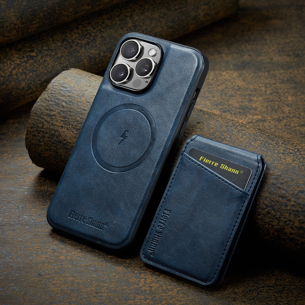 Étui à rabat magnétique en cuir pour iPhone 16 Pro Max