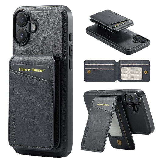 Étui à rabat magnétique en cuir pour iPhone 16 Plus