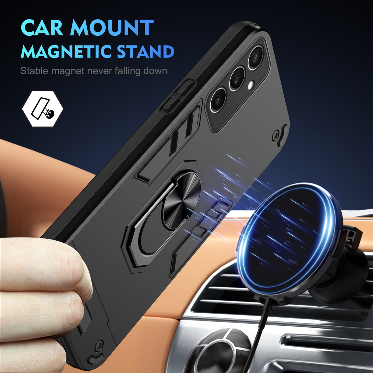 Coque avec anneau en métal pour Samsung Galaxy S24 FE – vue 2