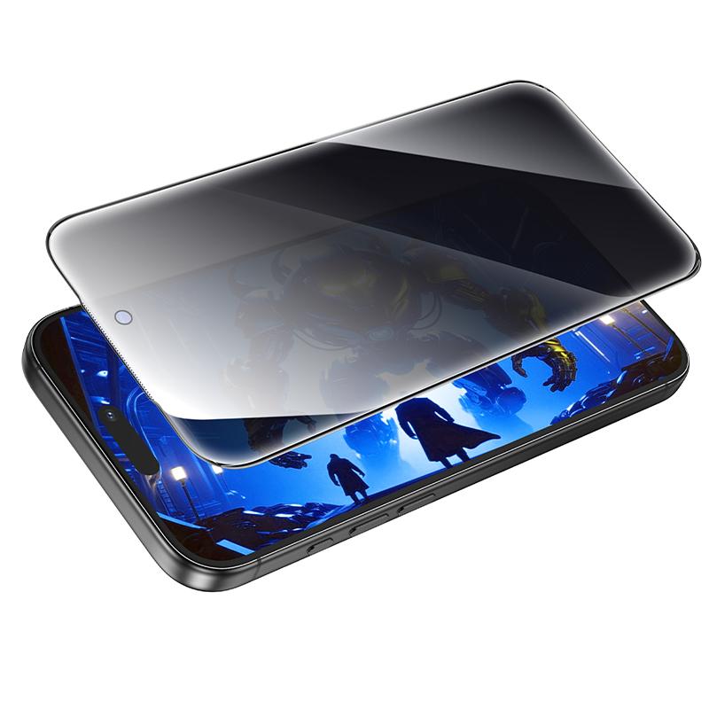 Film de protection en verre trempé anti-espion pour iPhone 17/16 Pro