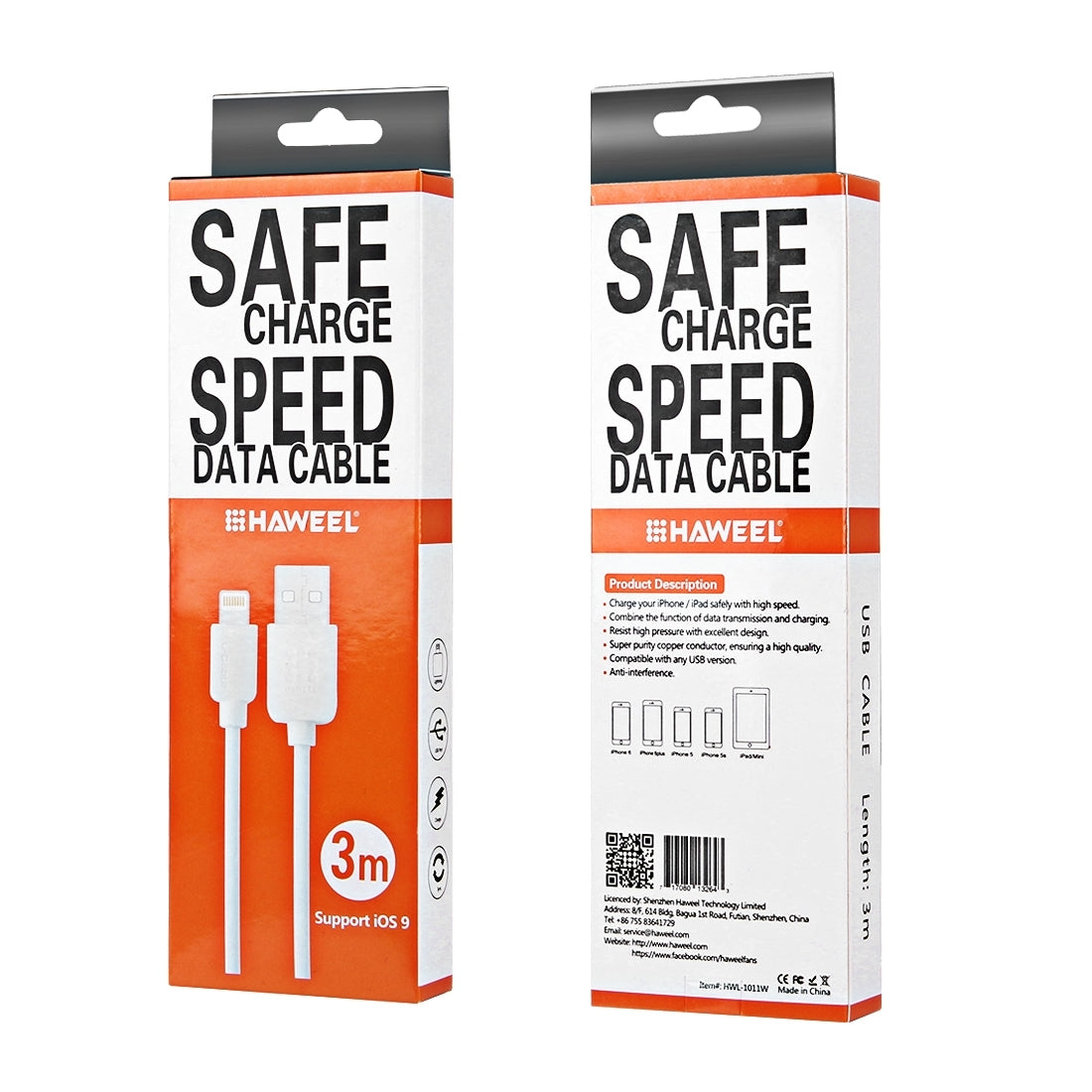 Haweel iPhone-Kabel – Lightning auf USB 2 m / 3 m