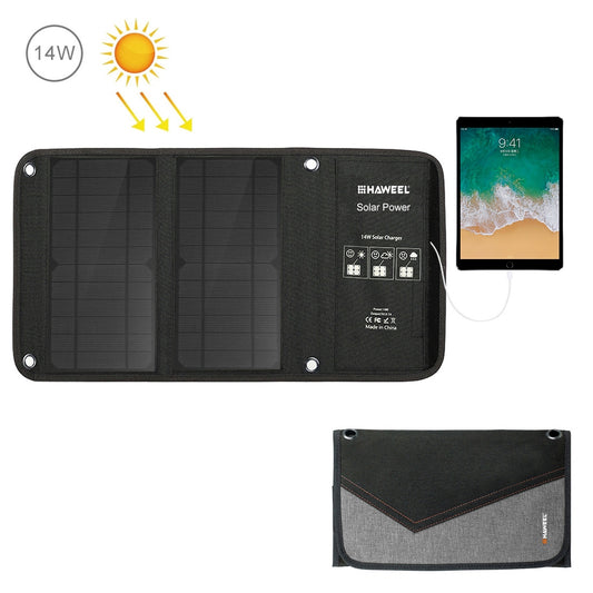 14W faltbares Solarladegerät – Haweel Dual USB 5V/2,4A