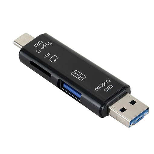 Lecteur de Cartes Mémoire 5 en 1 USB 3.0 Type-C et Micro USB – Compatible SD et TF