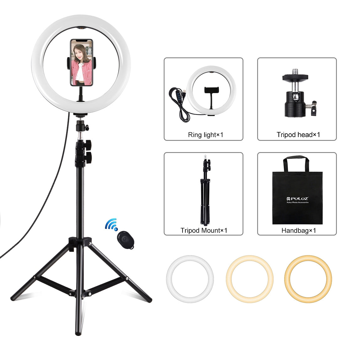 Anneau lumineux LED 10,2 pouces avec trépied
