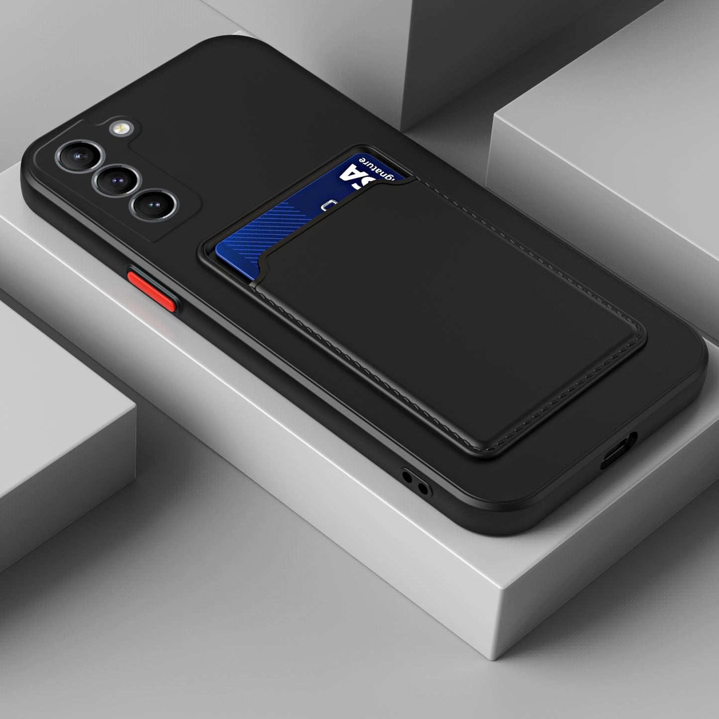 Coque Samsung Galaxy S23 Plus 5G – Étui TPU Noir avec Porte-Carte et Boutons Contrastés