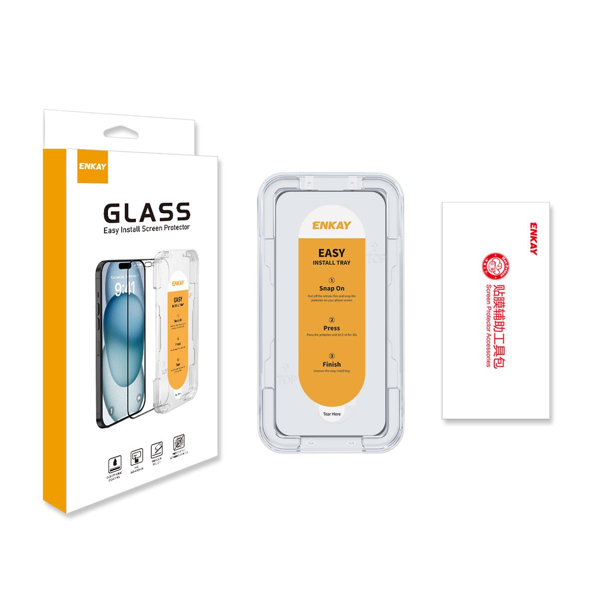 Verre Trempé iPhone 18 Pro Max ENKAY 9H – Easy Install Bord à Bord