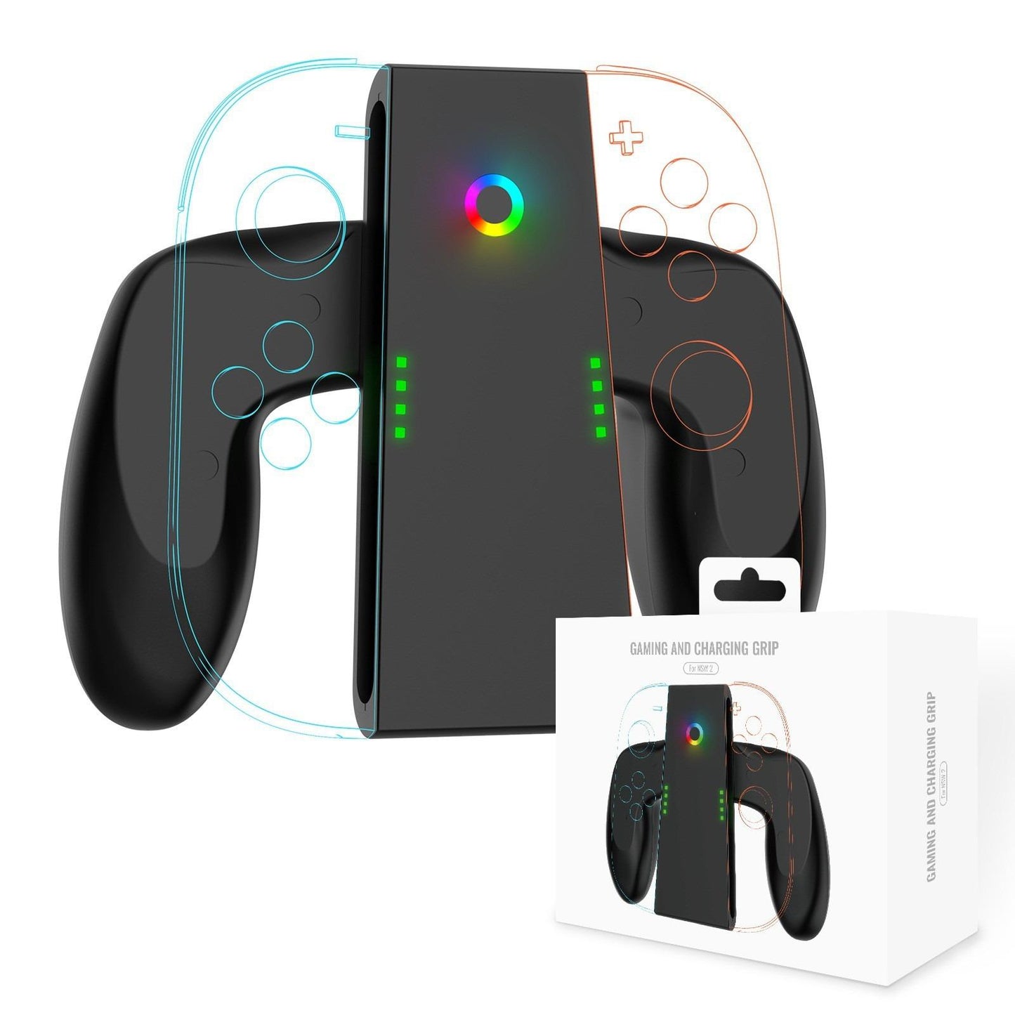 Rechargeable multi-function left and right grips for Nintendo Switch 2