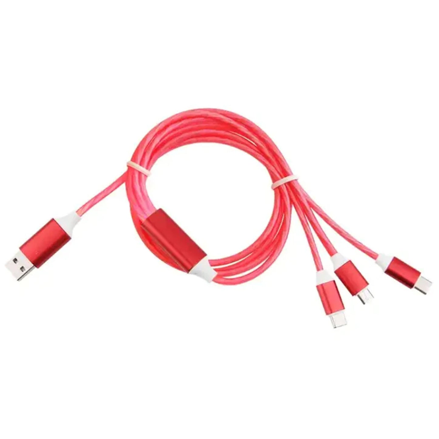 3-in-1-USB-Kabel – USB-C, Micro-USB und Lightning mit LED