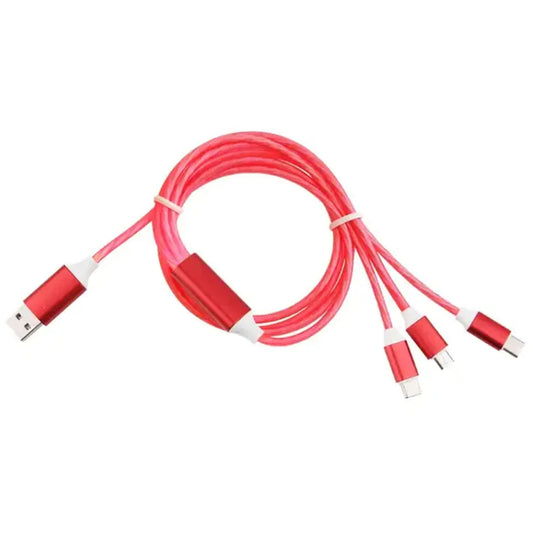 3-in-1-USB-Kabel – USB-C, Micro-USB und Lightning mit LED