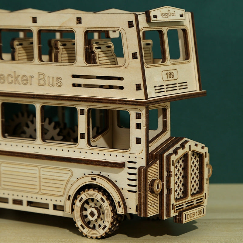3D Holzpuzzle – Doppeldeckerbus zum Bauen