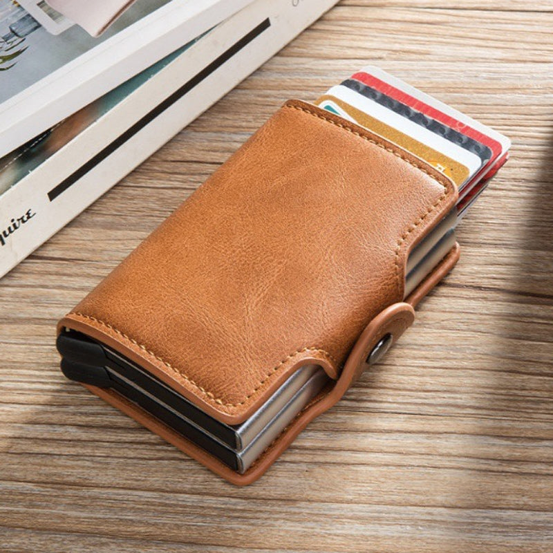 Automatischer Pop-up-Kartenhalter - RFID-Schutz in Aluminium-PU