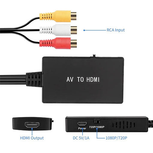 Convertisseur AV RCA vers HDMI 1080P