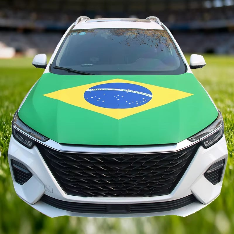 Brazil flag car hood cover