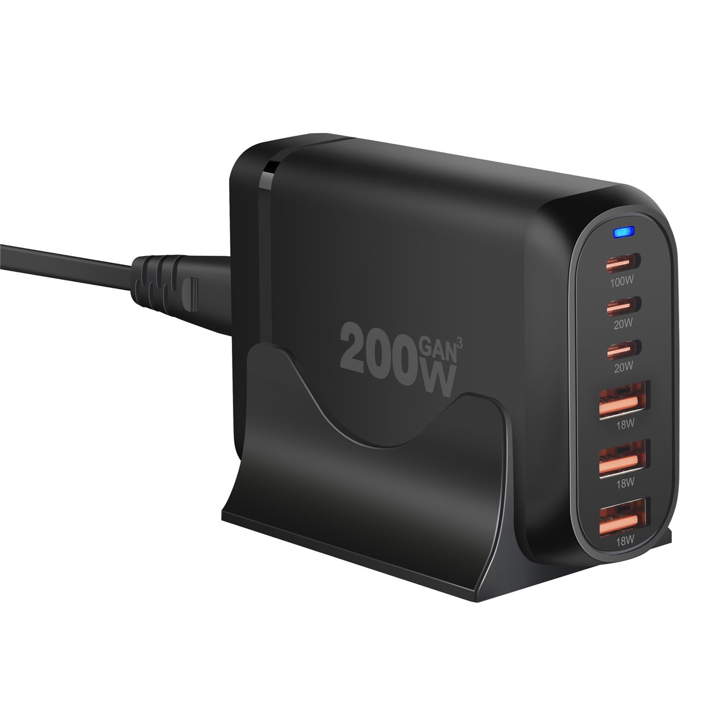 Station de Charge USB-C 200W – 6 Ports pour Ordinateur, Smartphone & Tablette