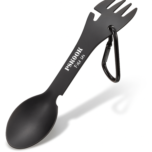 5 in 1 Löffel, Gabel, Messer, Flaschenöffner und Dosenöffner