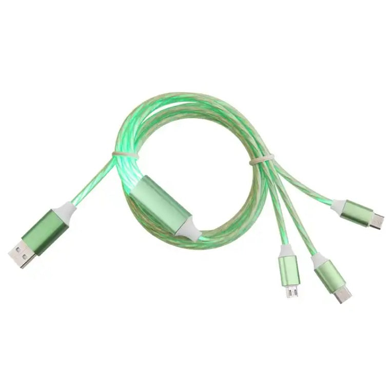 3-in-1-USB-Kabel – USB-C, Micro-USB und Lightning mit LED