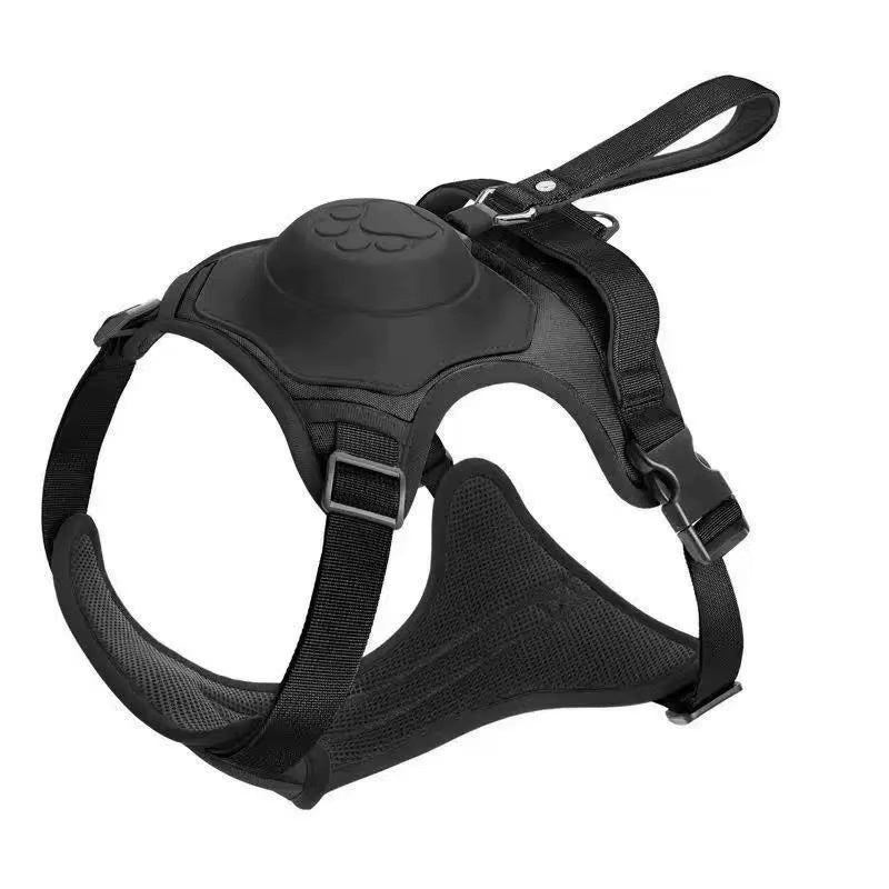 Dog harness with integrated retractable leash