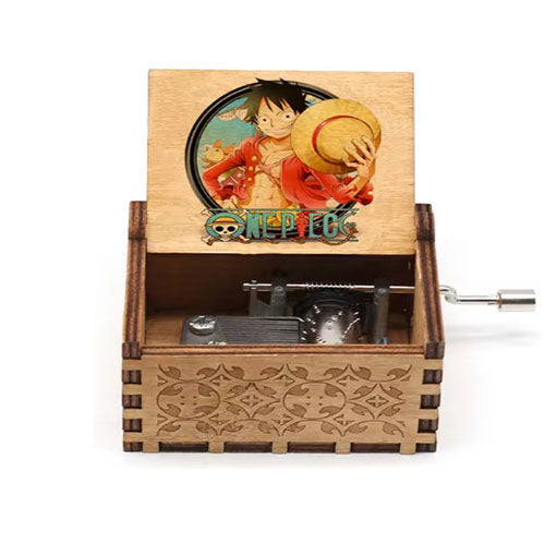 Boîte à Musique à Manivelle en Bois – Zelda & One Piece