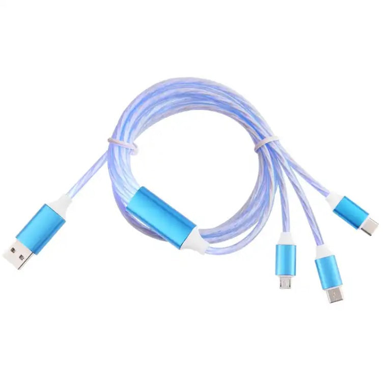 3-in-1-USB-Kabel – USB-C, Micro-USB und Lightning mit LED