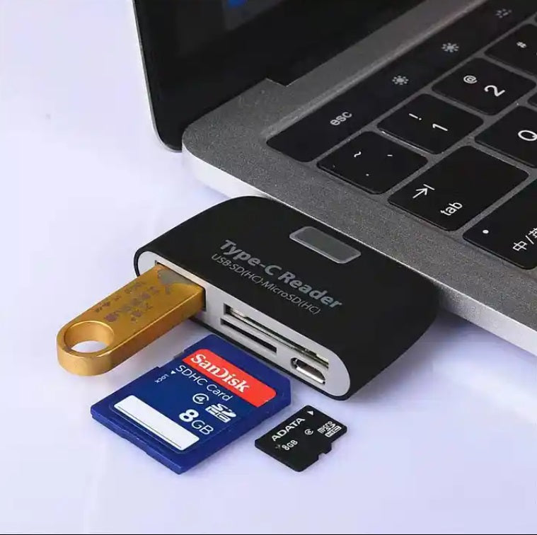 Lecteur de carte mémoire USB-C – Ports USB, SD, Micro SD et USB-A