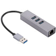Adaptateur USB vers Ethernet RJ45 avec 3 ports USB 3.0