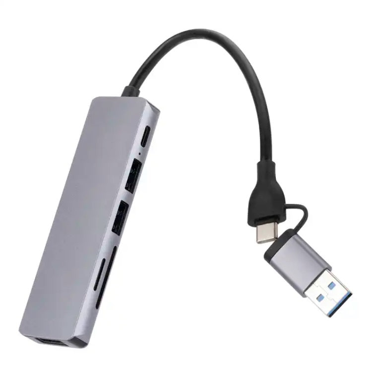 Adaptateur USB-C 6-en-2 – USB 3.0, USB-C, 2 x USB 2.0, SD, Micro SD