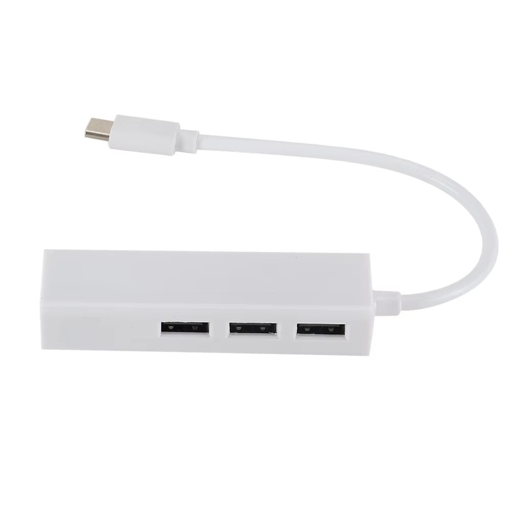 Adaptateur USB-C vers RJ45 Ethernet + 3 x USB 2.0 – Hub compact 4-en-1