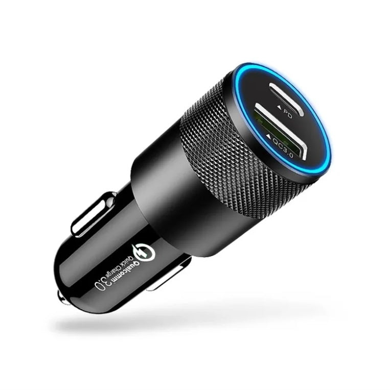 Duales USB-C- und USB-Autoladegerät – 30 W, vielseitig 
