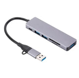 Hub USB-C 6 en 2 avec USB et lecteur de cartes – vue 3