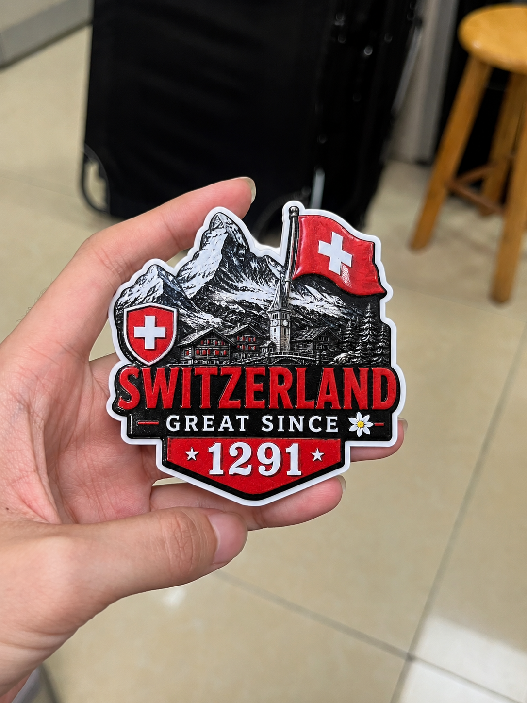 3D Kühlschrankmagnet Schweiz aus Harz – Switzerland Great Since 1291
