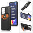 Coque portefeuille cuir PU noire pour Samsung Galaxy A52 5G