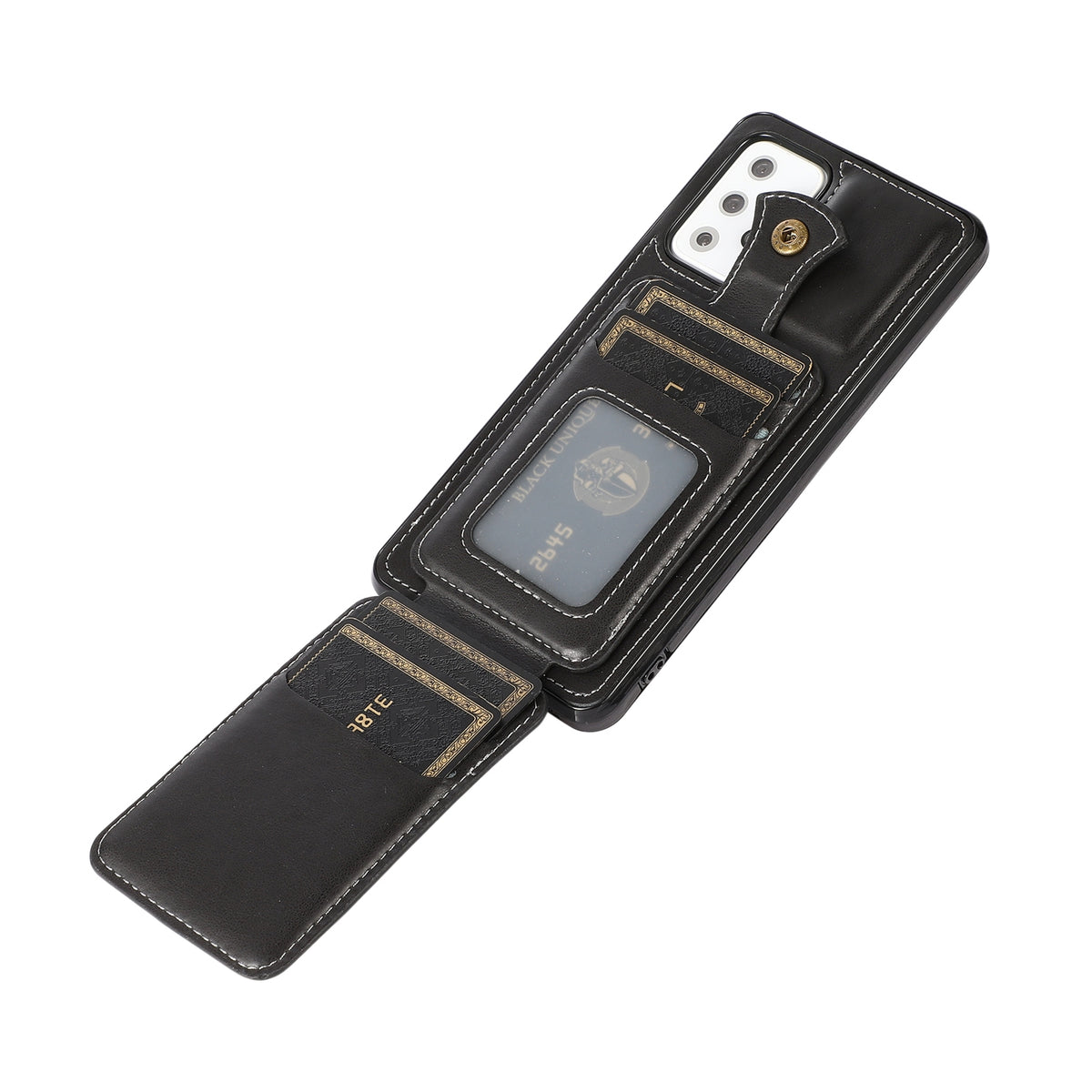Coque portefeuille cuir PU noire pour Samsung Galaxy A52 5G – vue 3