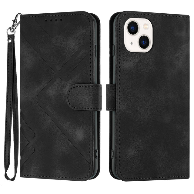 Étui portefeuille en cuir PU pour iPhone 14 et 15