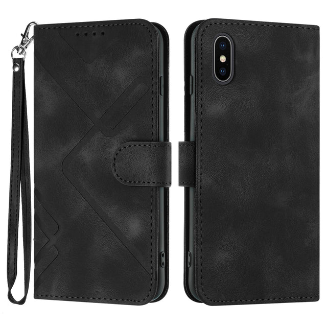 Étui portefeuille en cuir PU pour iPhone X, XS, XR et XS Max