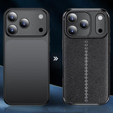 Coque antichoc TPU texture litchi pour iPhone 17 Pro et 17 Pro Max